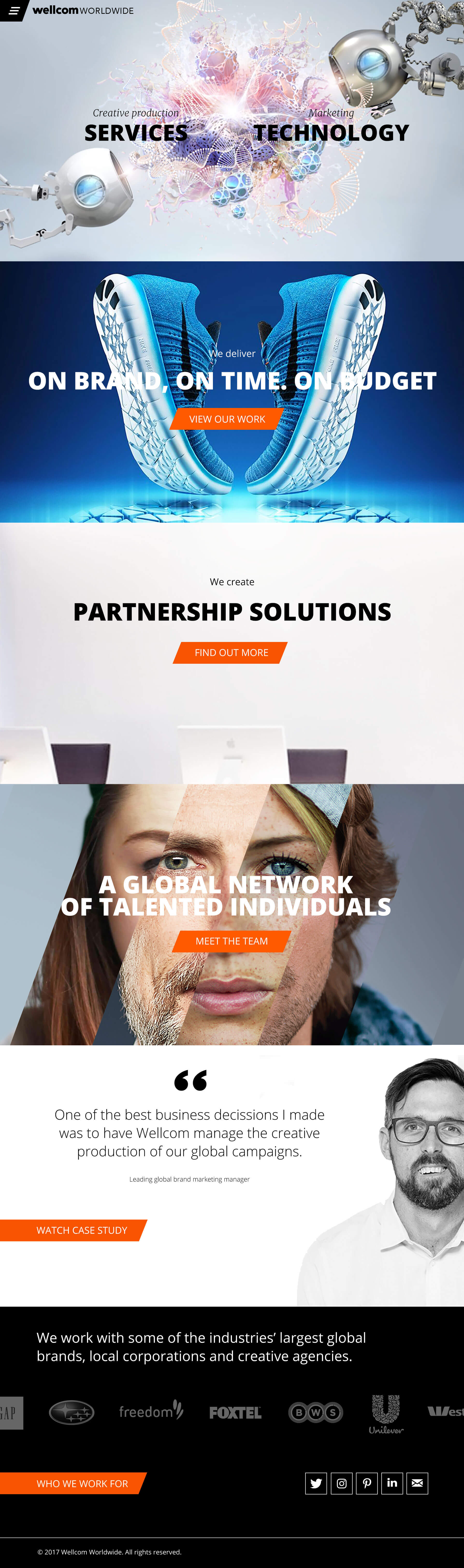 Homepage design